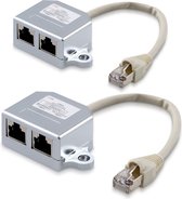 kwmobile 2x netwerk kabel splitter - Netwerk splitter - 1 ethernetkabel RJ45 (8-aderig) naar 2 ISDN-bus RJ45 (4-aderig) - Met netwerkkabel - Zwart