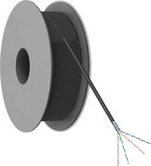 Netwerkkabel - Cat 5e - U/UTP - Vaste kern - CCA - 5.2mm - 50 meter - PE - Op rol - Zwart - Allteq