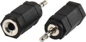 Adapter plug 2.5mm Jack Male stereo stekker - 3.5mm Jack Female stereo kontra stekker