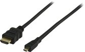 Valueline, High Speed HDMI Kabel met Ethernet HDMI connector - HDMI micro-connector 1m (Zwart)