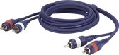 Dap Audio RCA Kabel 1,5m - 2x RCA Male naar 2x RCA Male - Tulp kabel 1,5m