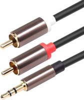 Aux naar Tulp - Subwooferkabel - 3.5 Audio Jack naar RCA Kabel - 1.8 Meter - 3.5mm Male Aux Jack naar 2 RCA Male Audio Kabel - Aux Kabel voor Versterker, Hi-Fi Systeem, Soundbar, Home Theater, TV, Autoradio, Laptop, Mixer, DJ Conroller, Smartphone