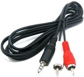 rode witte tulp naar 3,5mm jack RCA aux kabel