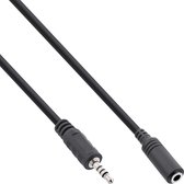 2,5mm Jack 4-polig (m) - 3,5mm Jack 4-polig (v) kabel - 0,20 meter