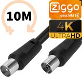 Coax Kabel Ziggo - 4k Ultra HD Coaxkabel - 10 Meter - 4G Proof Antennekabel - TV Kabel - TV Kabel Coax -Alternatief Hirschmann 4G Coax Antennekabel - IEC Male to Female