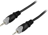 DELTACO MM-170 Audiokabel 2,5mm naar 2,5mm Stereo Jack, 0.5m - Zwart