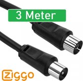 Premium Coax Kabel | Geschikt voor Ziggo TV | Antennekabel Ziggo | Coax Kabel voor TV | TV-kabel | Ziggo Coaxkabel | TV Kabel Antenne Coax | 3 Meter | Satelliet / TV / Modem / Box | Coax Antenne Kabel