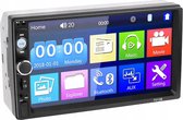 Autoradio Bluetooth -  2DIN - USB - Touchscreen - Touch, 7 " TFT LCD 800 x 480 px - Car Radio - Met Universele Achteruitrijcamera - Ingebouwde Microfoon - Multimedia Station - Afstandsbediening - Achtergrondverlichting In Meerdere Kleuren - Zwart