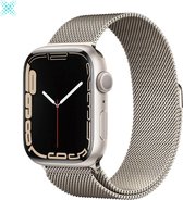 MY PROTECT® Milanese Loop Armband Voor Apple Watch Series 1/2/3/4/5/6/7/8/SE 38/40/41mm Horloge Bandje - Metalen iWatch Milanees Bandje Apple Watch - Magneet Sluiting - Starlight