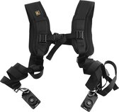 YONO Camera Harnas voor Systeemcamera - Dual Strap Camera Riem - Geschikt voor DSLR Canon / Nikon / Sony - Zwart