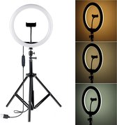 Alphacase LED Ring Light 32 cm/12 inch met Verstelbaar Statief (32 tot 160cm) - Inclusief Telefoonhouder - Selfie Ringlight voor TikTok / Instagram / Youtube / Streaming - Make-Up Lamp Rond Licht - Studio Ringlamp - Studiolamp Goedkoop