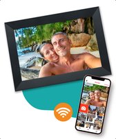 Digitale fotolijst met WiFi en Frameo App – Fotokader - 10 inch - Pora – HD+ -IPS Display – Zwart - Micro SD - Touchscreen