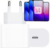 iPhone 14 Snellader - 20W - Apple Fast Charging - iPhone 14 Oplader - USB-C Adapter iPhone 14 - Oplaadstekker USB-C voor Apple iPhone 14, iPhone 14 Pro, iPhone 14 Max, iPHone 14 Pro Max - Quick Charge