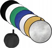 7-Delige Fotografie Reflectiescherm Set - Reflectie Scherm Met Diffuser - Foto Reflector Licht Vervormer Diffuus - Reflexiescherm Diffusor - Reflectie Fotoscherm - Opvouwbaar - Rond - Met Opbergtas - 60CM -