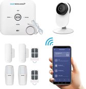 GSM WiFi  Alarmsysteem Draadloos - Plus Pakket - WiFi Beveiligingssysteem voor Woning met Camera