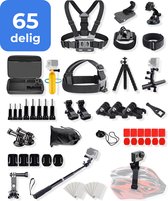 Actioncamera Accessoire Set 65 in 1 geschikt voor GoPro - GoPro Accessoires Set - 65-delige Action Camera Accessoires Kit met Opbergkoffer - Gopro Mount kit - Gopro Hero 10 - Gopro Hero 9 - Gopro Hero 8 - Inclusief Handleiding