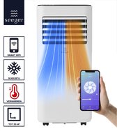 SEEGER Mobiele Smart Airco met Verwarmfunctie en WiFi - 9000 BTU - Verwarming - met Installatiekit - Voor Woonkamer en Slaapkamer - Airconditioning - SAC9000HS - Wit