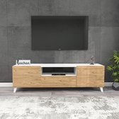 Pochon Home - Tv Meubel Wit Pijnboom - Tv Kast  - 140x46x30