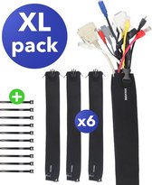 Solvere Kabel Organiser Set 16 stuks  - Kabelgoot voor Bureau & TV - Kabelbinders - Kabelhouder met klik systeem - Cable Management - Kabelsok - Kabelbeschermer - Kabelbox - Zwart