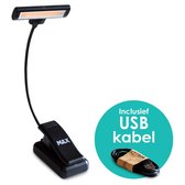 Monx Leeslamp - Draadloos USB Oplaadbaar Leeslampje Met Klem - 3 Lichtstanden - Accu voor 36 uur - Flexibel - Leeslampje voor Boek, Slaapkamer, Bed, E-reader, Kindel, Kobo, PC, Laptop, Muziek - Inclusief USB kabel - Zwart