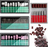 XXL 160-Delige Accessoires Set Voor Elektrische Freesmachine - Met Nagelfrees Schuurrolletjes Bitjes Frees - Manicure/Pedicure Nagel Frees Diamant Frezenset - Keramische Freesbitje Freesjes Fijn/Grof - Mandrel Slijpsteentjes - Schuurrol Set