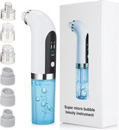 HMerch™ 5-in-1 Blackhead Remover voor Gezicht – Microbubbles – 6 Opzetstukken – Acne Verwijderen Set – Mee Eters & Puisten Verwijderaar – Gezichtsreiniger Apparaat – Huidverzorging