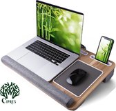 Laptopkussen - Laptoptafel met kussen - Muispad Telefoonhouder Tablethouder - Laptopstandaard t/m 17 inch - Bedtafel - Schootkussen