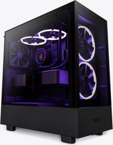 NZXT H5 ELITE Black- Midtowermodel - Mini-ITX, Micro-ATX, ATX - geen voeding - SGCC Steel, Tempered Glass - zwart