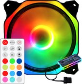 RGB Fan PC fan - Case Fan 120mm 6-pin High Airflow - Computer behuizing ventilator fan Earkings met Afstandsbediening