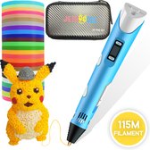 JETDOODLE –115 METER FILAMENT 3D Pen VOLLEDIG Starterspakket 3d pen Speelgoed Tekenset – 2 Vingerbeschermers – 3D Silicone Tekenmat – Adapter & kabel – 3D pen Stand – Tekenen En Knutselen Kinderen - Creatieve Boost Voor Je Kind