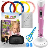 Fits4Kids 3D Pen Starterspakket XXL - 120m Filament - 3Doodler - Incl. E-Book - Opbergcase - Tekenmat - Tekenboek - Knutselen Meisjes & Jongens - Roze