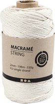 Macramé Koord, L: 198 m, 2 mm, Off-white, 330 gr, 1 Rol