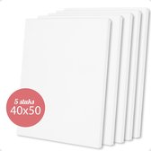 Trizzle Canvas Schildersdoek – 5 stuks Schildersdoeken 40x50 – Groot Schilderdoek Paneel Wit voor Schilderen
