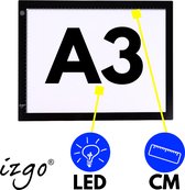 LED Lightpad A3 USB|Diamond painting voor volwassenen|3 standen|Lichtbord met Liniaal