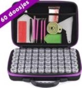 Extra Deluxe Opbergkoffer - Opbergbox -Koffer - Diamond Painting - Opbergdoos - 60 potjes - Steentjes Sorteren - Deluxe Case - Extra kado - Kerst