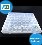 F4B Diamond Painting opbergdoos | Sorteerdoos | 56 vakjes / bakjes | Diamond Painting Accesoires | Opbergbox