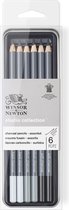 Winsor & Newton Houtskool Potloden 6 stuks assortiment