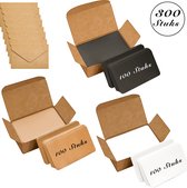 300 Blanco Mini Kraft Kaarten in bewaarbox - Met 10 Envelop - Kraftpapier Flashcards\Systeemkaarten - Lege Naamkaartjes - Karton Cadeaulabels Kaartjes - Wenskaarten\Verjaardagskaart zonder tekst - Kleine Labels Steekkaarten - Wit - Zwart - Bruin