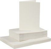 Kaarten en enveloppen, afmeting kaart 10,5x15 cm, afmeting envelop 11,5x16,5 cm, 50 sets, off-white