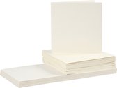 Kaarten en enveloppen, afmeting kaart 15x15 cm, afmeting envelop 16x16 cm, 50 sets, off-white