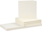 Kaarten en enveloppen, afmeting kaart 15x15 cm, afmeting envelop 16x16 cm, 50 sets, off-white