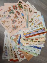 Hobby pakket 40 stuks 3d knipvellen Kerst voor scrap en kaarten . Alles verschillende sets