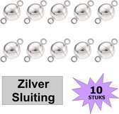 Fako Bijoux® - Magnetische Sluiting - Magneet Sluitingen - Sieraden Maken - Metaal - 11x6mm - 10 Stuks - Zilverkleurig