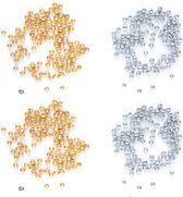 Knijpkralen, 400 stuks, goud- en zilverkleurig – 2mm – DIY zelf sieraden maken – Kinderen en volwassenen