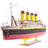 Bouwpakket Titanic Extra Large van hout- gekleurd