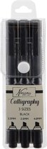 Naussau Fine Art, Calligraphy markers, 3 sizes ,black,  2.5 mm, 3.5 mm, 4.0 mm.