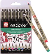 Sakura Pigma Brush 9 brush pens