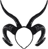Hoorns gewei haarband zwart diadeem duivel schaap halloween maleficent