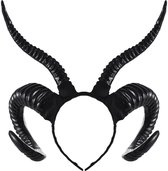 Hoorns gewei haarband zwart diadeem duivel schaap halloween maleficent