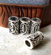 Baardkralen, Viking, Runes, Zilver, Mannen